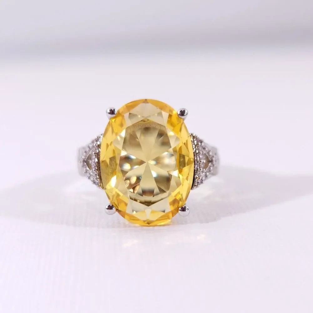 Simulated Yellow CZ Ring Size 6